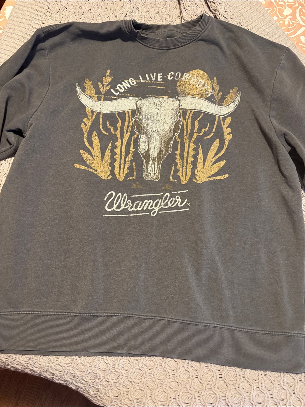 Wrangler Black and Gold Longhorn Graphic Sweatshirt